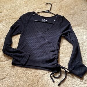 Hollister size mediums black ripped long sleeve shirt